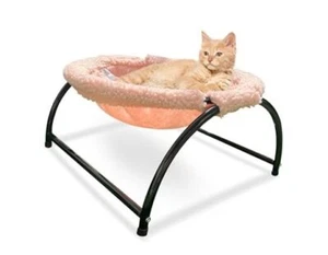 Large Cat Hammock Bed - Cozy Cat Hammocks for Large Cats, Raised Pet Bed, pink - Picture 1 of 8