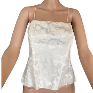 VINEYARD VINES Silk Tuckernuck Top Sea Shore Ivory Size 8 NEW - Picture 1 of 7