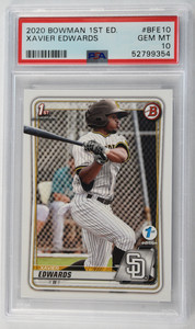 2020 Bowman 1st Edition Xavier Edwards PSA 10 #BFE10 QTY