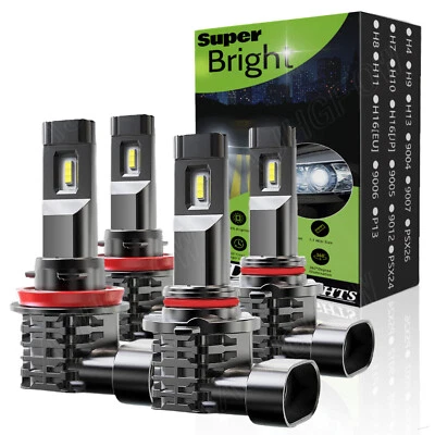 Combo de 4 bombillas LED delanteras de haz alto bajo para Scion iQ 2012-2015 - 6000K Foto 1 de 4