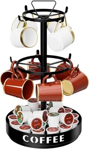 Coffee Mug Holder - Rotatable Mug Tree Stand Coffee Mug Rack Holder, 3 Tiers - Picture 1 of 6