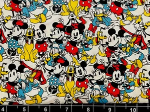 Tina Scrap DISNEY MICKEY MINNIE MOUSE Packed Mini FABRIC Pluto 8"x21" COTTON - Picture 1 of 1