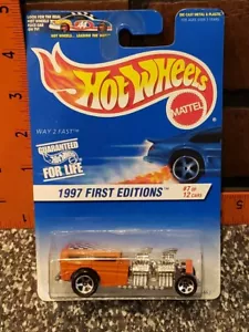 1997 Hot Wheels #514 First Editions 7/12 WAY 2 FAST Orange - Picture 1 of 8