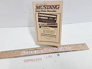Ford Mustang Data Plate Decoder Pocket Reference Book 1964 1/2 Thru 1973 - Imagen 1 de 13