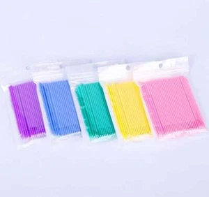 100 Disposable Lash Eyelash Micro Brush Mascara Wands Applicator Makeup Tool - Picture 1 of 13