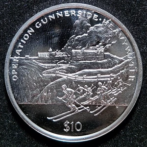 Proof Silver 2005 Sierra Leone $10 Operation Gunnerside Heavywater - Picture 1 of 2