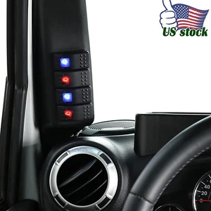 Pod de interruptor de pilar Hooke Road Left A 4 interruptores balancín apto para 11-18 Jeep Wrangler JK - Imagen 1 de 9