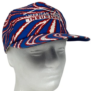 Vintage 80s American Family Insurance Hat Cap Blue Zebra Print K-Products - Bild 1 von 10