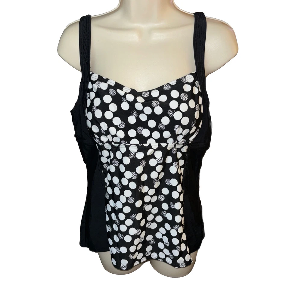 Tankini St. Johns Bay para mujer negro blanco a lunares talla 14 usado Foto 1 de 2