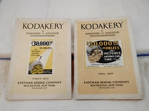 2 VINTAGE März / April 1929 "KODAKERY" A ZEITSCHRIFTEN FÜR AMATEURFOTOGRAFEN (U - Bild 1 von 5