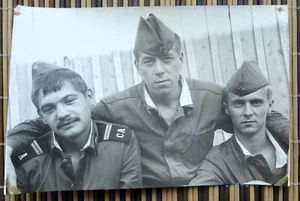 Soviet corporal & His 2 service mates. Vintage photo - Picture 1 of 2