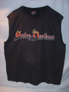 VTG 2004 HARLEY DAVIDSON PERRY KALAMAZOO MI SLEEVELESS TSHIRT - MEN'S LARGE - Picture 1 of 5