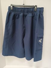 Easton Men’s Drawstring Athletic Gym Shorts Size XL Navy Blue With Side Pockets