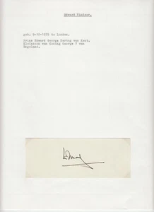 Prince Edward Windsor Duke of Kent Original Autograph, Royalty, UK (L6318) - Picture 1 of 2