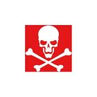 Autocollant tête de mort skull sticker logo 3 rouge