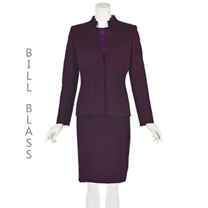 Traje BILL BLASS Vintage 3 Piezas Ciruela Cachemira con Blusa Seda Charmeuse TALLA 6 NUEVO SIN ETIQUETAS - Imagen 1 de 12