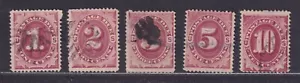 United States Scott J22-J26 Used 1891 Postage Due Issue 5 Different SCV $66 - Picture 1 of 2