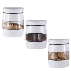 Set of 3 Tea Coffee Sugar Storage Tins Canisters set Airtight Round Jars Steel - Picture 1 of 28