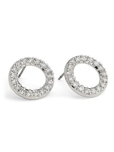 Cookie Lee Crystal Infinity Circle CZ Earrings 11153 $32 New with Tag / NWT - Picture 1 of 1
