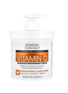 Advanced Clinicals, Vitamin C, Advanced Brightening Cream, 16 oz (454 g) - Picture 1 of 6