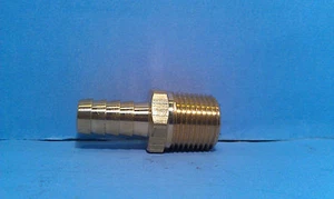 Brass 1/2 ID Hose Barb 1/2 NPT Fitting Coupler Air Fluid Fuel Gas Liquid Water - Picture 1 of 4