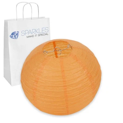 Linterna de papel china de 8 pulgadas 10 piezas - naranja - boda fiesta evento mi Foto 1 de 4
