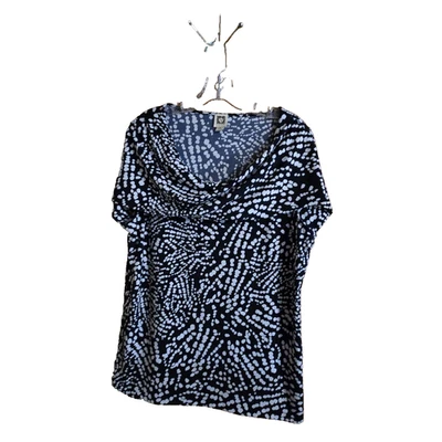 Anne Klein Blusa Mujer Elegante Azul y Blanco XL Foto 1 de 4