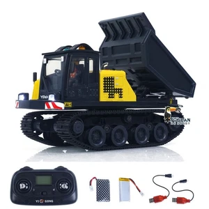 1:50 T14R Panther Electric RC Crawler Dump Truck RTR Tracked Tipper Toys Sound - Picture 1 of 18