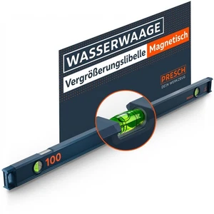 Presch Wasserwaage magnetisch 100cm –  Weitwinkellibelle mit 2% Gefälle-Anzeig - Bild 1 von 12