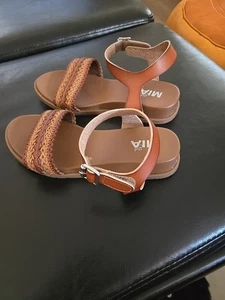 Miagirl braune flache Kunstleder-Sandalen, 1M - Bild 1 von 6