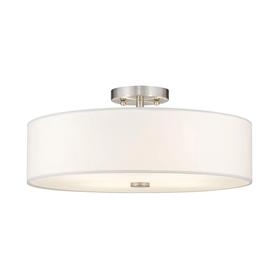 51055-91 Meridian Collection 4-Light Semi Flush Mount Ceiling Fixture with Of... - Image 1 of 4