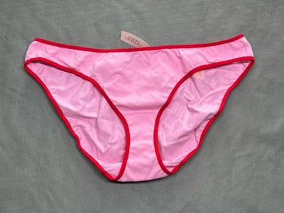 Rare Vintage Victoria's Secret Pink Shut Up And Kiss Me Bikini Panty Large New - Image 1 of 4