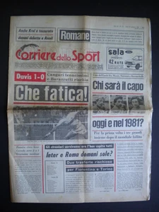 CORRIERE DELLO SPORT 20 set. 1980 COPPA DAVIS TENNIS PANATTA CHINAGLIA GRAZIANI - Picture 1 of 1