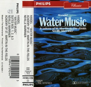 Handel: Water Music * Academy Of St Martin In thje Fields * Marriner Cassette - Picture 1 of 2