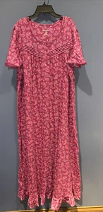 Größe 18/20 großes rosa Knopfkleid vornes Haus Paisley Blumenmuster Träume & Co. - Bild 1 von 4