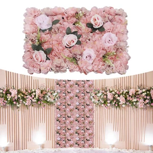 Panel de pared de flores de seda artificial 12 piezas hortensia boda fiesta telón de fondo decoración - Imagen 1 de 17