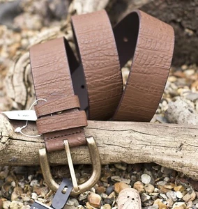 Braun gemusterter Designer Ledergürtel - von Oliy's Belts Neu Stylisch Herren - Bild 1 von 2