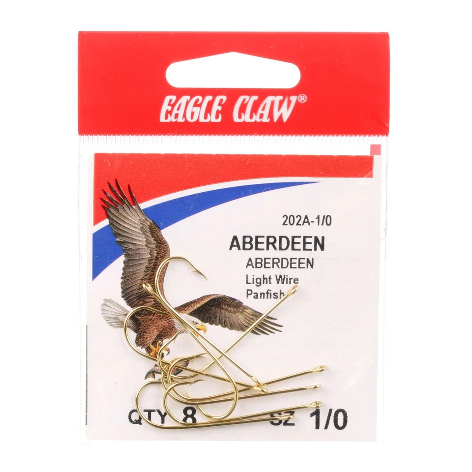 Eagle Claw 202A-1/0 Aberdeen Size 1/0 Fishhooks, 8 Pack - Image 1 of 1