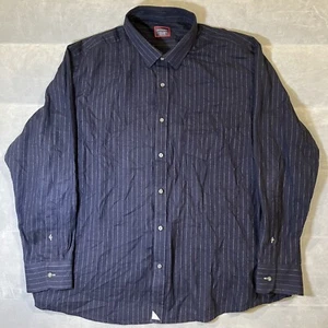 Untuckit Herren 3XL Langarm blau gestreift Baumwolle Freizeithemd gebraucht, in einwandfreiem Zustand - Bild 1 von 6