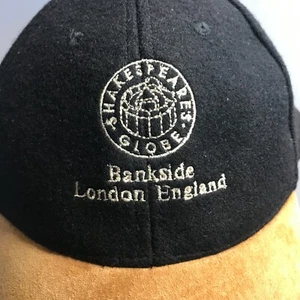 Suede / Wool SHAKESPEARS GLOBE Bankside London England HAT CAP Black Brown OSFA - Picture 1 of 10