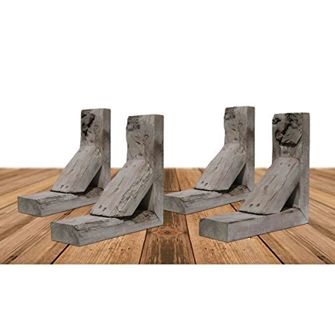 Ekena Millwork BKTB03X12X12TRGY-CASE-4 Vintage Farmhouse Bracket, Barnwood De Cover