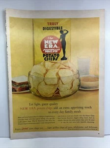 The New Era Potato Chips Truly Digestible 1962 Vintage Print Ad Life Magazine - Picture 1 of 1