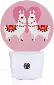 Llama in Love Night Light Cute Animal Valentine'S Day White Alpaca Pink Heart Et - Picture 1 of 7