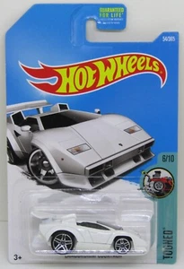 Lamborghini Countach White Hot Wheels Tooned Diecast Car NEW - Picture 1 of 3
