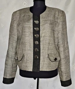 VINTAGE M&G TYROL OKTOBERFEST DIRNDL LINEN GRAY WOMEN'S JACKET COAT:US12/EU40 - Picture 1 of 7