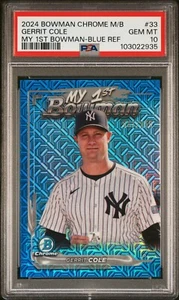 Bowman 2024 cromo M/B #33 Gerrit Cole/150 My 1st Bowman azul PSA 10 - Imagen 1 de 2