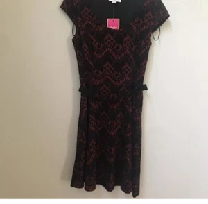 Candies Juniors NWT Black & Red Lace stretch knit dress small Witchy Goth Y2K - Picture 1 of 6