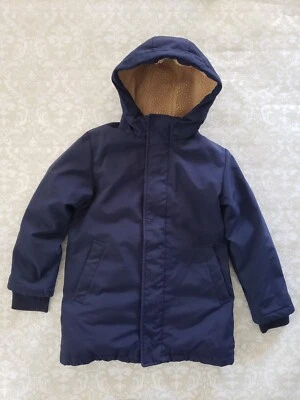 Uniqlo 9-10 Boy Navy Blue Hooded Parka Coat School Uniform - Image 1 of 4