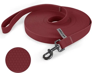 15M Dark Red Waterproof Long Recall Dog Lead with Anti-Slip Handle, Heavy Duty R - Picture 1 of 12
