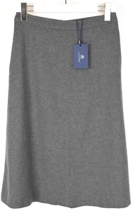 Gant Washable Flannel Rock Damen UK 8 Reißverschluss Fly Knielang Grau Meliert - Bild 1 von 8